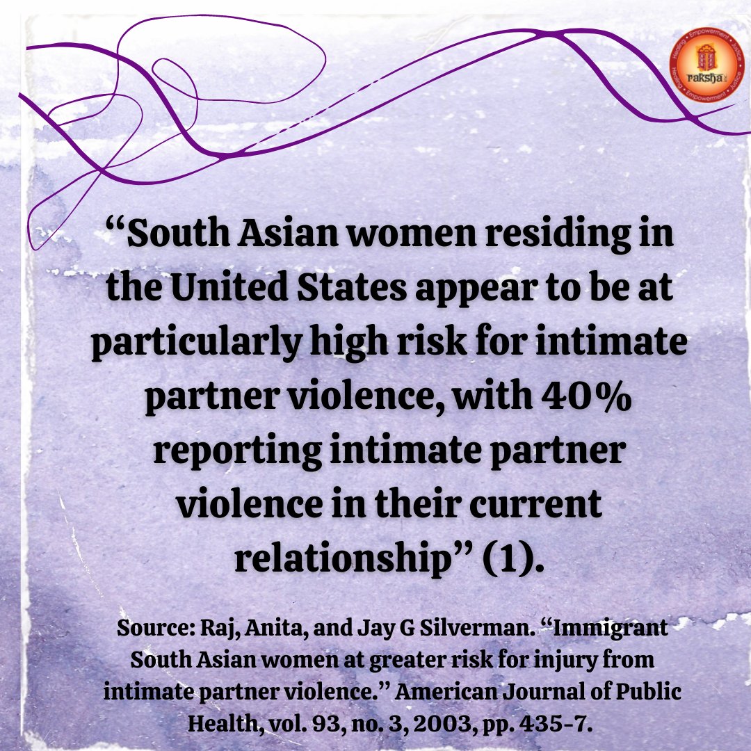 On #Philanthropy Friday @nnedv and #FactFriday, sharing facts that show the need for culturally-specific domestic violence support and services. Support our work, donate and share #Raksha31DaysofDVAM
#dvam #dvam2021 #domesticviolenceawarenessmonth