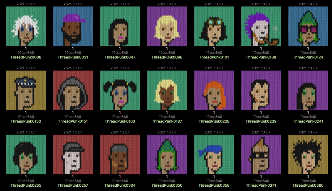 beefy5HAZAM's tweet photo. @APECryptoYT @DegenCryptoClub @ugliesnft @ThreadPunks #threadpunks Best community, only 1k sold out in minutes, floor is 270, the most unique take on punk art to date. Nuff said. https://t.co/qGES5zrySo