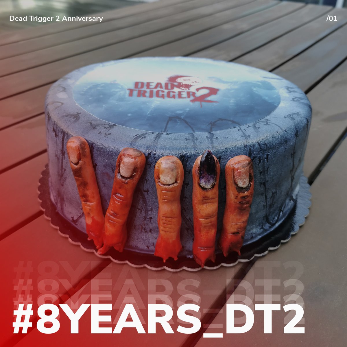 MADFINGERGames's tweet photo. Happy birthday Dead Trigger 2! 8 years since the release of everyone's beloved zombie shooter!
#deadtrigger2 #anniversary #8years_DT2 #party #madfingergames #Zombie #cake https://t.co/ymORCExSYe