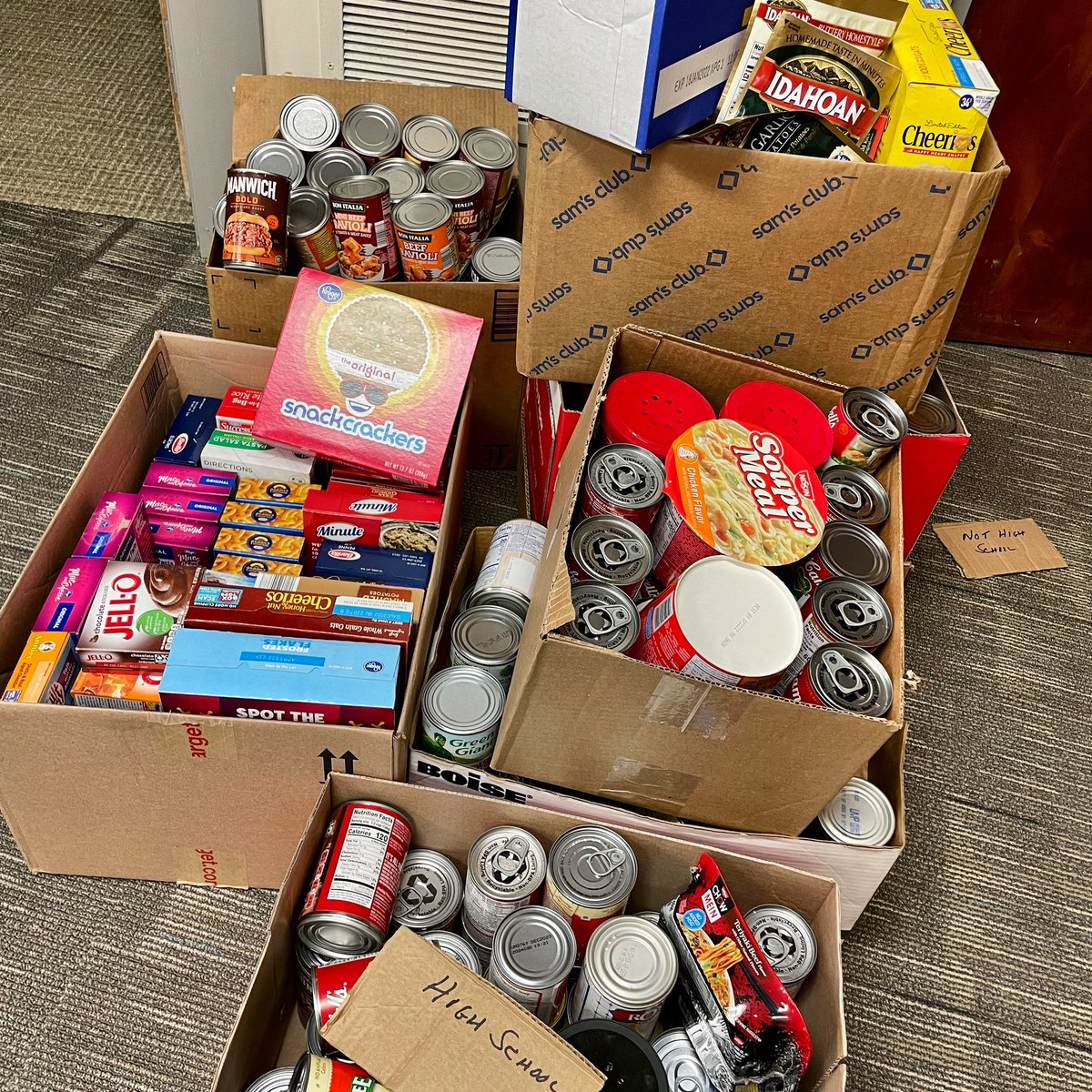 Weekend bags are by the library &amp; in East Unit Lobby. 

MONDAY our Pantry is opening again! Need food during the week? See your counselor or stop by 401 to see what we have for you. This is just a sample of what we will have. <a href="/KFHSFirebirds/">Kettering Fairmont</a> #foodsecurity #wearefirebirds