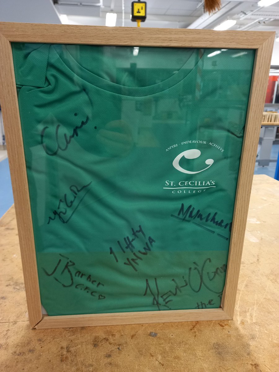 stceciliastech's tweet photo. The "signed shirt" and the real shirt #iwaswellandtruelypranked #bestoffun #halloween @StCeciliasDerry https://t.co/Ml8s48WaE3