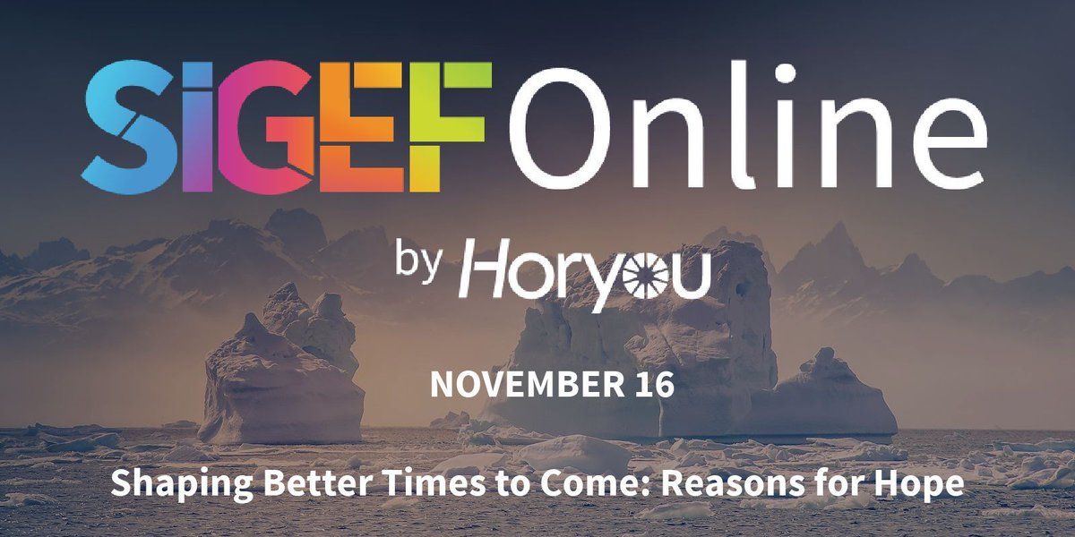 The Social Innovation and Global Ethics Forum Online Edition is coming back on November! Save your seat at sigefonline.com to be part of Shaping Better Times to Come 2021.

#COP26 #SDGs #SIGEFOnline