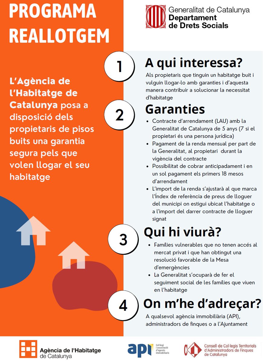 apigirona's tweet photo. 📢https://t.co/0opZ42ZQB9 de la @gencat #habitatge @dsocialscat Un programa que ajuda a facilitar una llar a famílies en risc d'exclusió i alhora garanteix el cobrament dels lloguers a les persones propietàries🏠 Més informació:
 📞972 20 36 17 
https://t.co/5d6DKbzmq9 https://t.co/fjIlGHQFC9