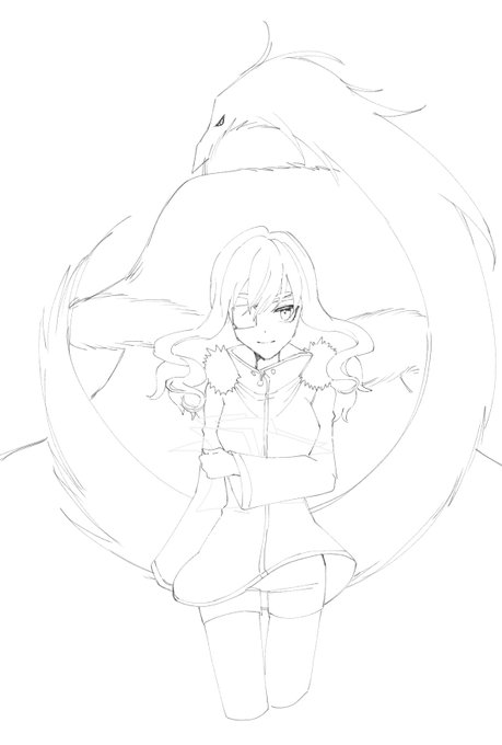 線画で力尽きたカロノエ出てきた
周年絵候補だったかな… 