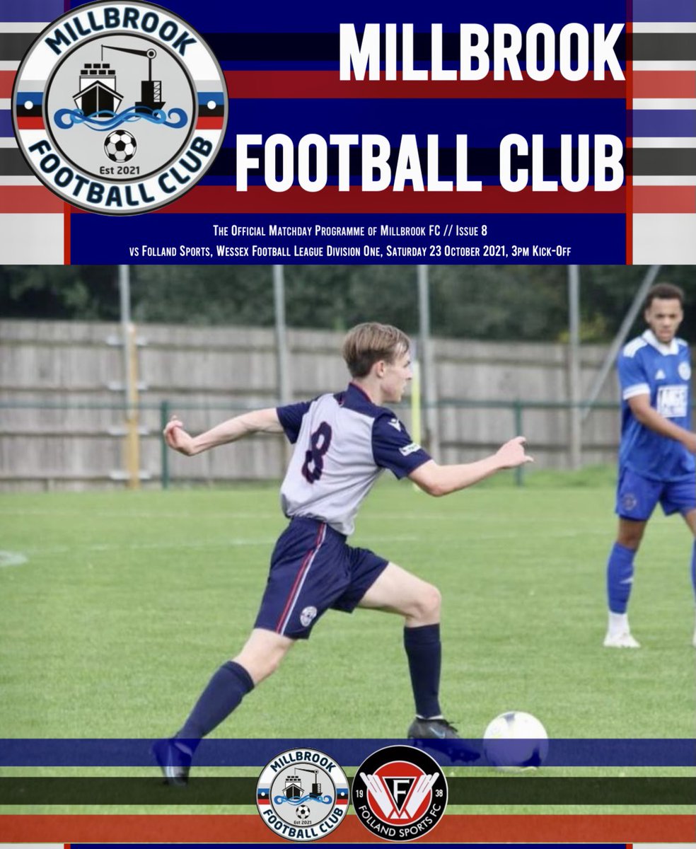 ⚽️ @MillbrookFC1 🆚 <a href="/FollandSportsFC/">Folland Sports F.C.</a> 
📆 Saturday 23th Oct
⏰ 15:00
🎟 £6 adults  £3 concessions  
🎟£1 U18 unless accompanied by an adult 
🏅#Wessex 1
🏟 Millbrook FC Test Park Sports ground SO16 9QZ
📕 Match Programme by <a href="/JMAProgrammes/">JMA Programmes</a>

#COYDockers🏗🚢