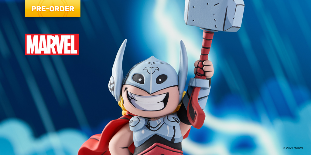 Jane Foster takes on the Thor mantle as Mighty Thor in our electrifying, all-new Animated-Style Statue! Pre-order the adorable Goddess of Thunder now at https://t.co/htMXpcVAcT. #MarvelComics #JaneFoster #MightyThor #GoddessOfThunder https://t.co/B0WkSk04DO