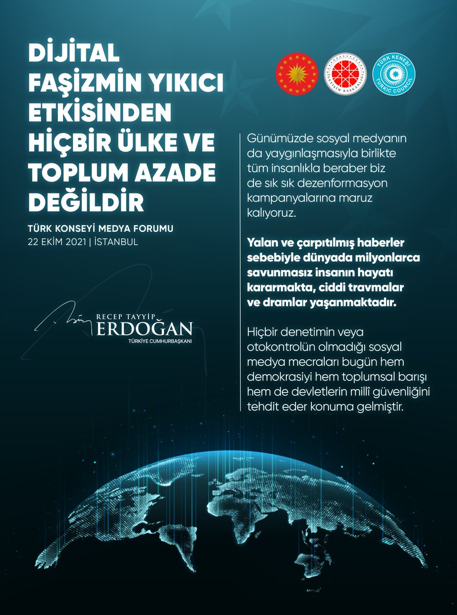 Yalan ve çarpıtılmış haberler sebebiyle dünyada milyonlarca savunmasız insanın hayatı kararmakta, ciddi travmalar ve dramlar yaşanmaktadır.

Dijital faşizmin yıkıcı etkisinden ne kadar gelişmiş olursa olsun hiçbir ülke ve toplum azade değildir.