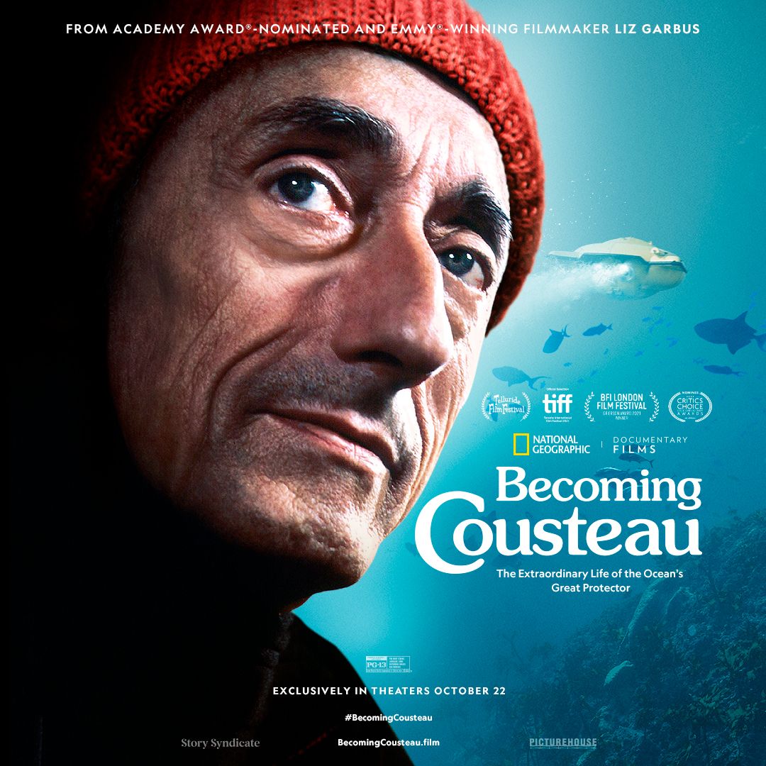 HubbsResearch's tweet photo. #BecomingCousteau is in theaters TODAY! The film explores the life of adventurer, filmmaker, innovator, author, unlikely celebrity Jacques-Yves Cousteau and how he came to see the ocean as a threatened precious resource. Make sure to check it out! @NatGeo @cemahswri https://t.co/aLWdO78n7R