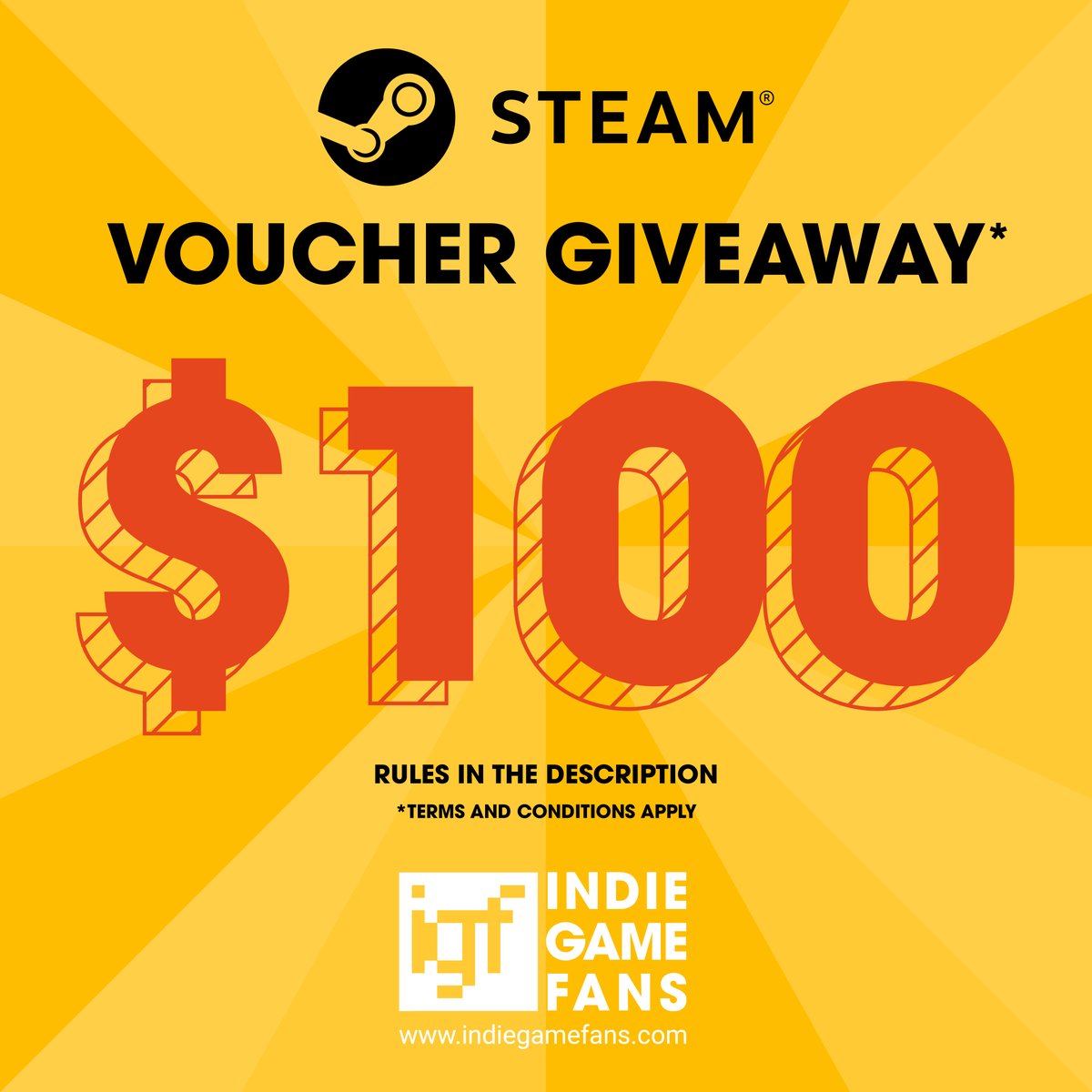 Indie_Game_Fans's tweet photo. Hey fellow #IndieGameFans. It's #giveaway time! We're giving away a Steam Voucher that worth $100!

To enter this competition:
❤️Like this tweet
➕Follow @Indie_Game_Fans 
🔄Re-tweet 
We will randomly draw a lucky winner on 30th November 2021! Be quick or it's gone. https://t.co/SEYX5JxmTX