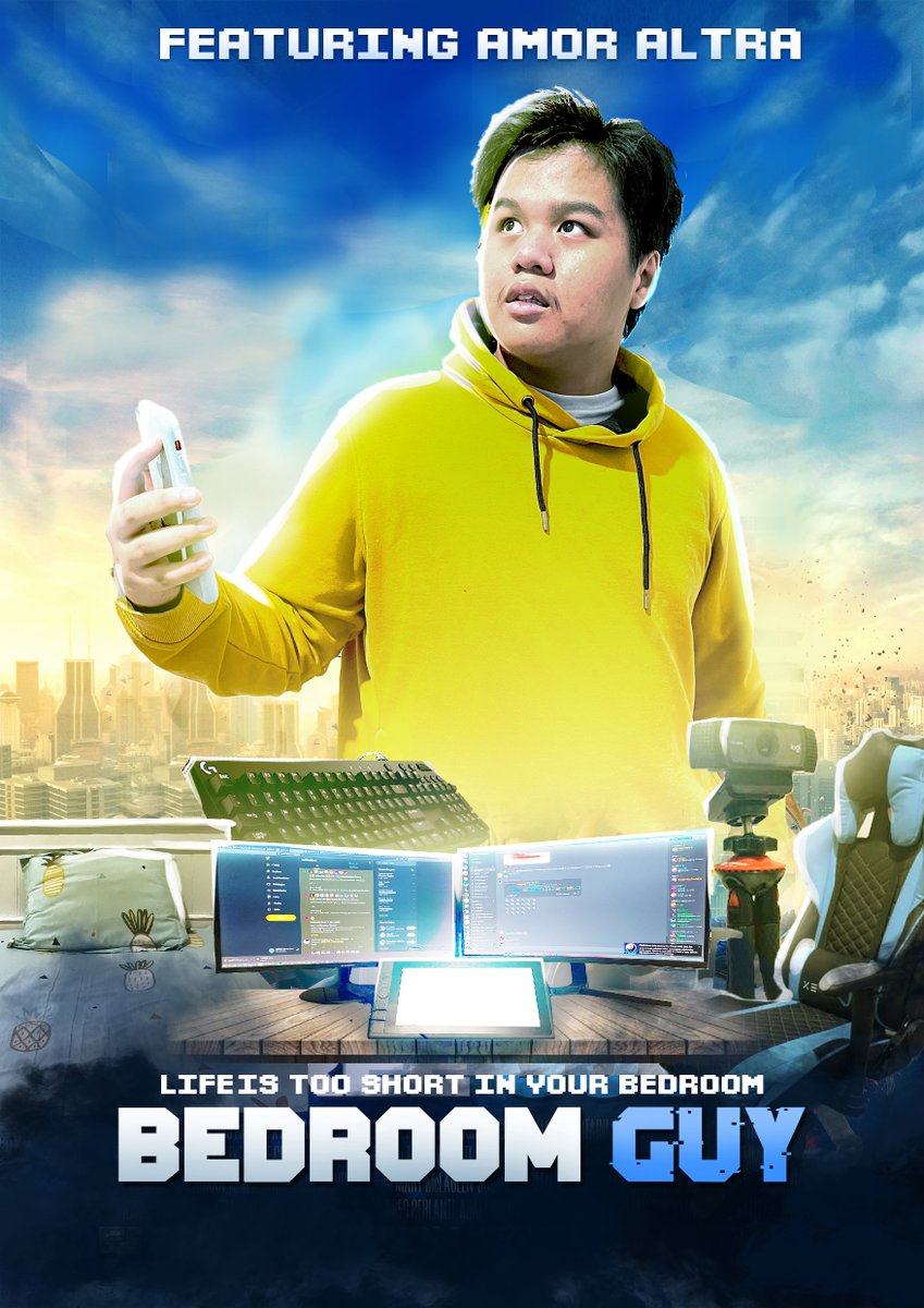 AMoreAltra's tweet photo. One of my college assignments is to remake a movie poster with yourself. so here is my abomination https://t.co/ozDsh9cQwz