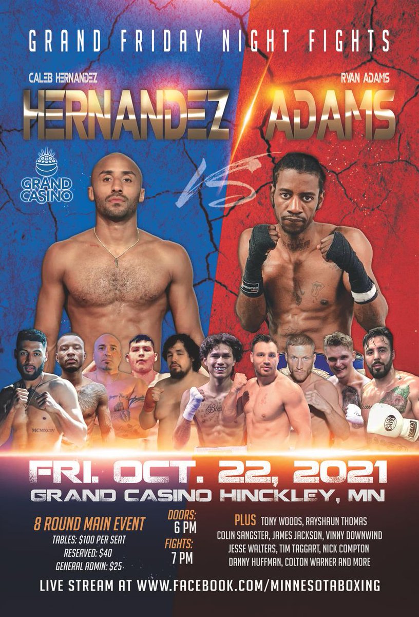 Best of luck to Colt Warner tonight <a href="/grandcasinoMN/">Grand Casino</a> and watch for brother <a href="/Hwarner16/">hunter warner</a> to soon join him marking two must-see up and comers in MN boxing trained by their father and legend, Pastor Jeff. Great things to come! Good luck Colt! <a href="/Jennife28467976/">Jennifer Warner</a> <a href="/TimBoxeo/">TimBoxeo</a> <a href="/RapaczBoxing/">Cory Rapacz</a>