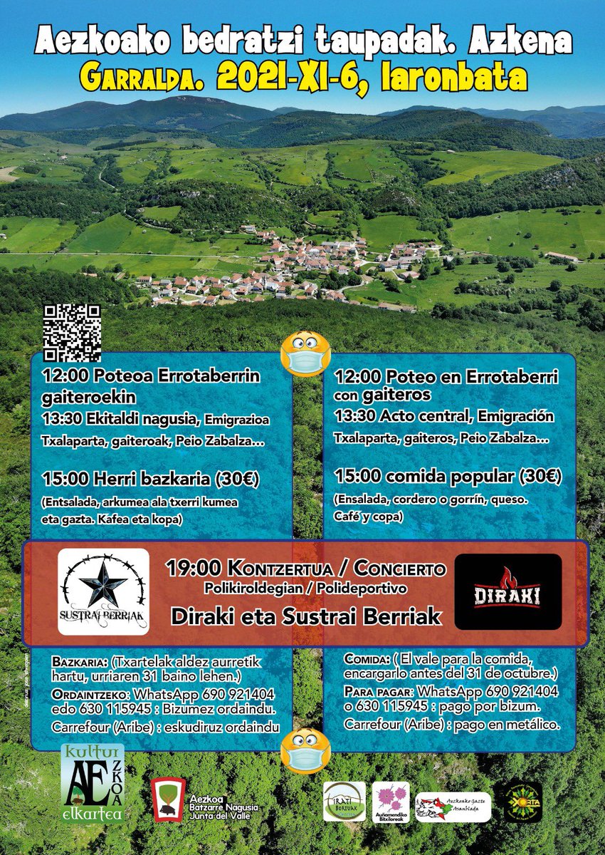 Berandu baina iritsi da SORPRESA!Ez da ezagutzen dugun Aezkoako Eguna izango, baina berezia izango da!Elkarrekin egoteko aukera ospatu beharra daukagu!/ Ha llegado la SORPRESA!No será un Aezkoako Eguna al uso pero será especial!Ya podemos celebrar que nos volvemos a juntar!!