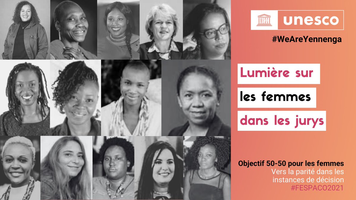 UNESCO_Dakar's tweet photo. Alors que la question « où sont les #femmes ? » résonnait lors de l'édition 2019, 3 ans après nous continuons à faire porter leurs voix !🔊
Des avancées au #FESPACO2021 avec + de représentativité mais pas encore la parité...! 🎬
#LesFemmesSontIci #WeAreYennenga #SupportCreativity https://t.co/iG2D1c6coM