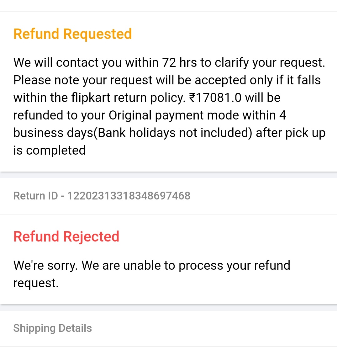 kathrotiyaanu's tweet photo. I feel and i never buy from flipkart.
Worst support and services of flipkart team.
Flipkart not solved issue flipkart create issue @FlipkartStories @Flipkart @flipkartsupport #worstservices #wrostexpriance #wrostflipkart #flipkartfraud #helpconsumercourt @consumerindia https://t.co/H2S4YIs515