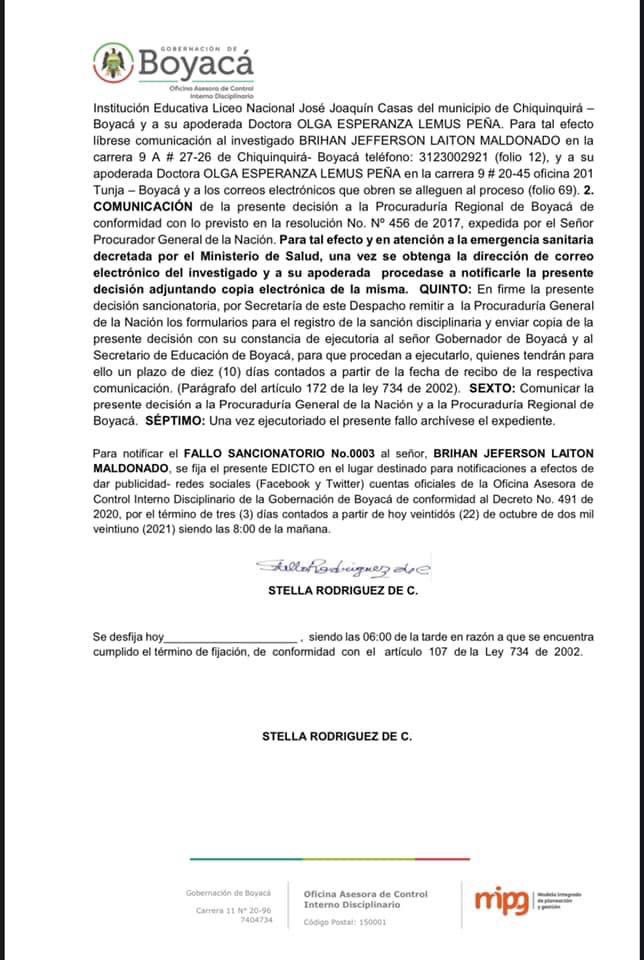 ControlDiscBoy's tweet photo. Publicación Edicto Proceso Disciplinario No. 2016-4591 (Art. 107 de la Ley 734 de 2002) https://t.co/KDRFybvybZ