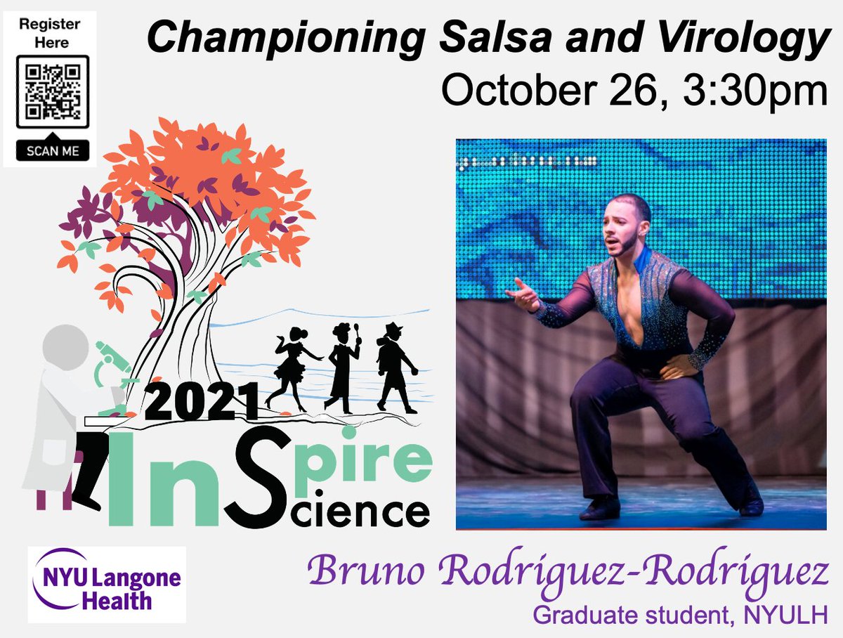 SciInspire's tweet photo. Next, Bruno Rodriguez @BrunoARodriguez, a virologist in training who moonlighs as a world champion in salsa🏆, will take over to tell us how he weaves his two loves together. Then show you some moves too! Get your shoes ready https://t.co/FDNDbMulXf #SpeakerSpotlight https://t.co/PslHV0rd1V