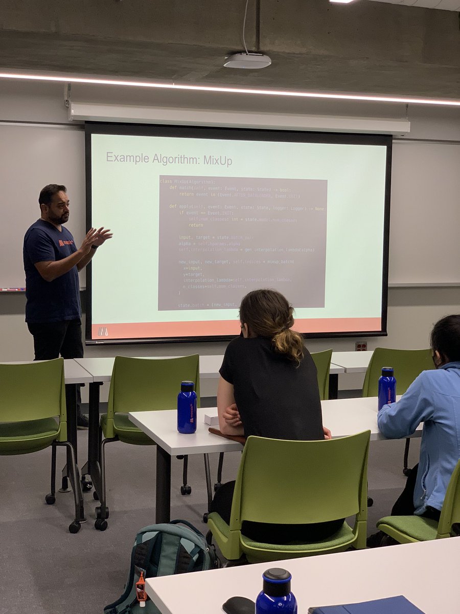 DbrxMosaicAI's tweet photo. Discussing algorithmic approaches towards more efficient model training with @Wellesley College #CS #DataScience students. #MosaicML #MLEfficiency #TechTalk https://t.co/7jn9BI17I9