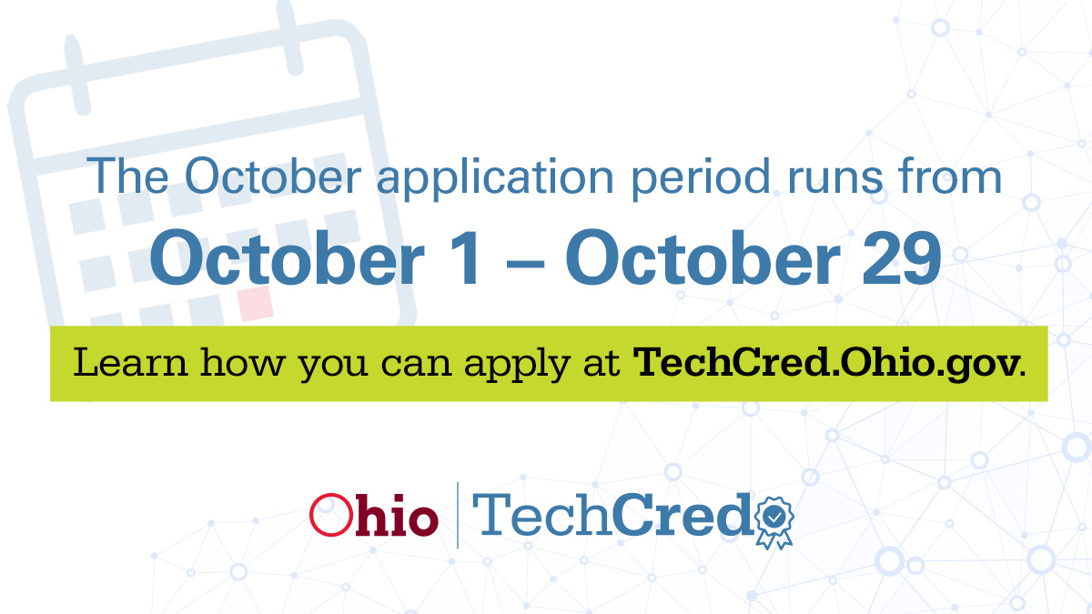 SenJonHusted's tweet photo. There's one week left to apply for this round of #TechCred!

Ohio businesses can receive up to $2,000 for every tech-focused credential earned by one of their employees. 

Learn more at https://t.co/5EUHqwx7PB. https://t.co/XWycjQ46Bg