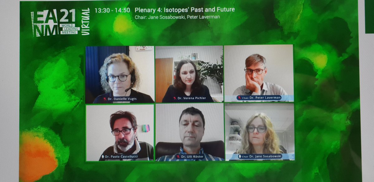 Very nice update and perspectives on α and β emitters, immuno-PET, isotope supply and more in the today's Plenary on #EANM21. Congratulations to the specialists for the talks!