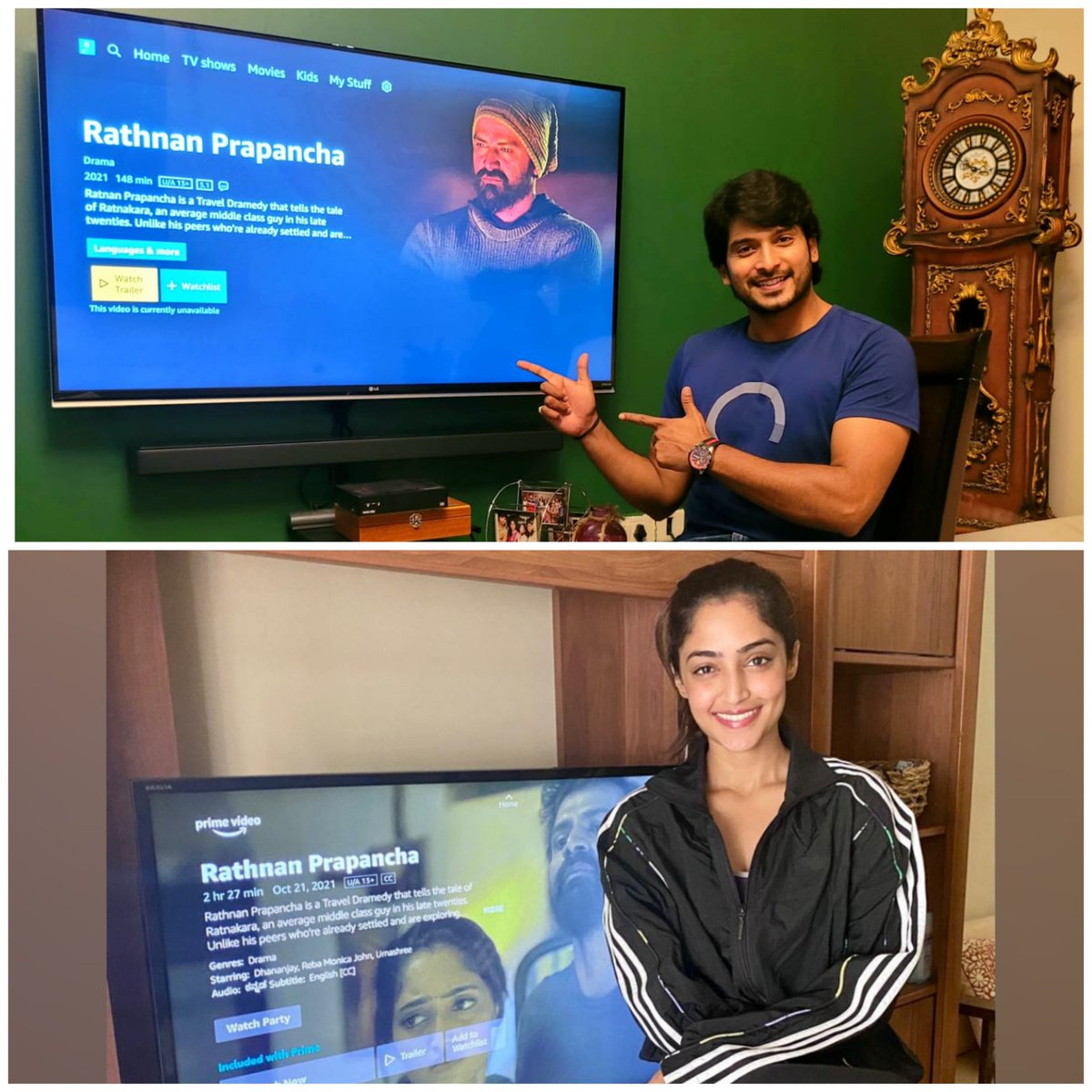 KRG_Connects's tweet photo. Lets experience the journey together 🤗
@Reba_Monica &amp; @pramodactor1

Watch #RathnanPrapanchaOnPrime now, @PrimeVideoIN: https://t.co/9O1WkecNah

@VKiragandur @Karthik1423 @yogigraj @Dhananjayaka @AJANEESHB @KRG_Studios @DopShreesha @iumashree @AnuPrabhakar9 @RavishankarGow5 https://t.co/0c6Pefac5G