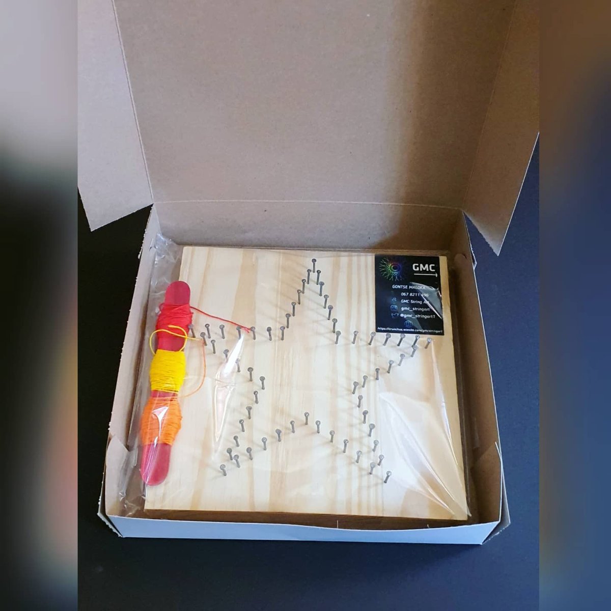 gmc_stringart1's tweet photo. String Art DIY kit ππ¨
Ordered π² Stringed π§Ά delivered π
Thank you @mst_ntuli π
Order now:067 8211 496 π²
#stringart #stringartkit #DIY #kidsentertainment #kidsactivities #woodworking #rosemaryndlovu #handcrafted #skilltransfer #LiquorCity #schoolactivities #artforkids https://t.co/gpYTZMg8lf