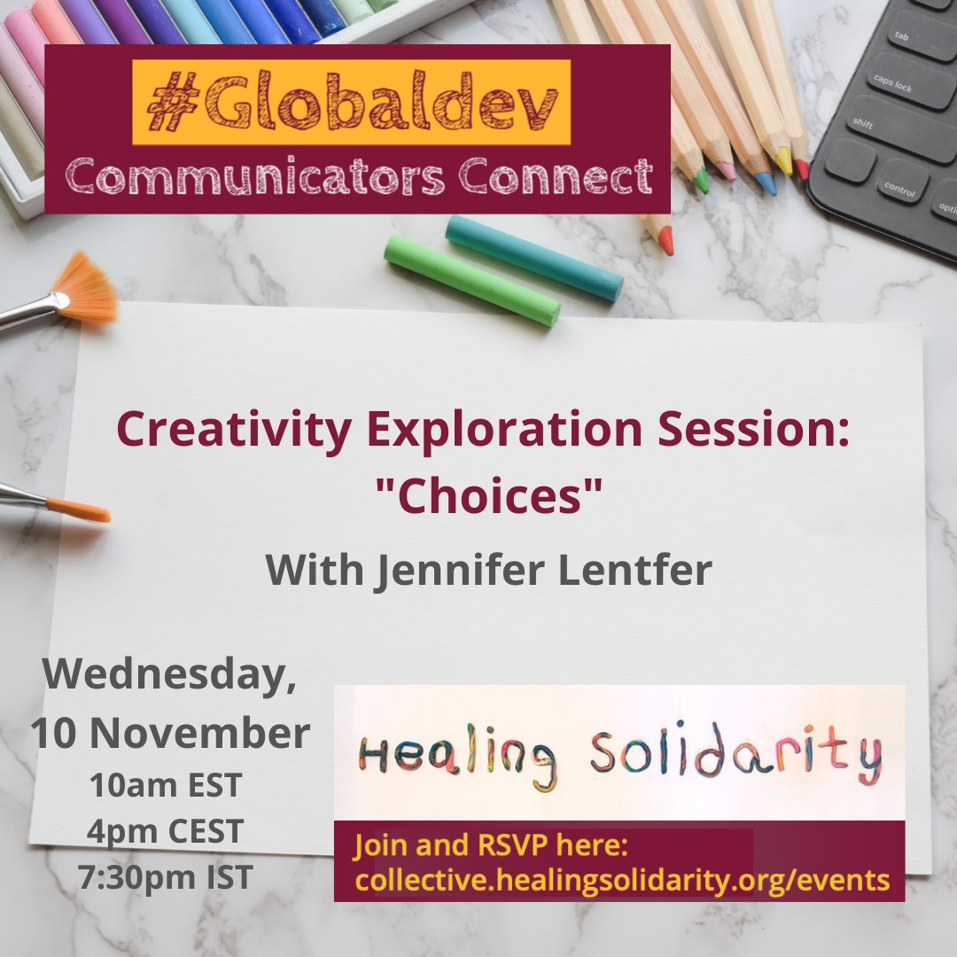 intldogooder's tweet photo. Miss #HealingSolidarity's 2021 conference last week? Well, join us on November 10th where we'll be keeping the #MakingDifferentChoices vibe going! All the details here: https://t.co/XW5gDANrsK

We are ALL creative people when we can show up without pressure to perform or conform. https://t.co/Di4IQgHxwo