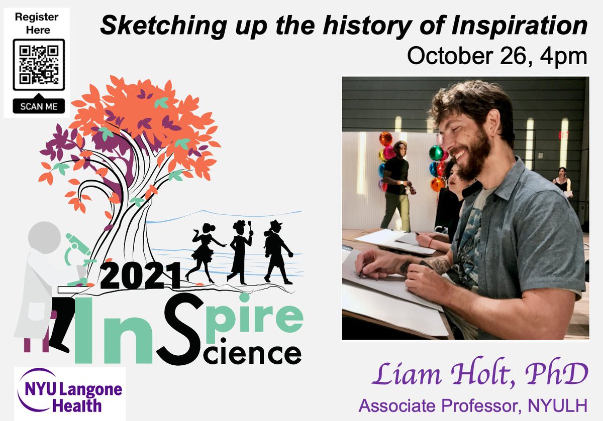 SciInspire's tweet photo. Finally, our own Dr. Liam Holt (@LiamHoltLab) will close out #InspireSCienceSymposium2021 with a historical prospective on #InspireSci .. his love for sketching and science! Register @  https://t.co/FDNDbMulXf. OCTOBER 26, 1pm, Virtual Symposium. Come get inspired! https://t.co/RuePTMnDwQ
