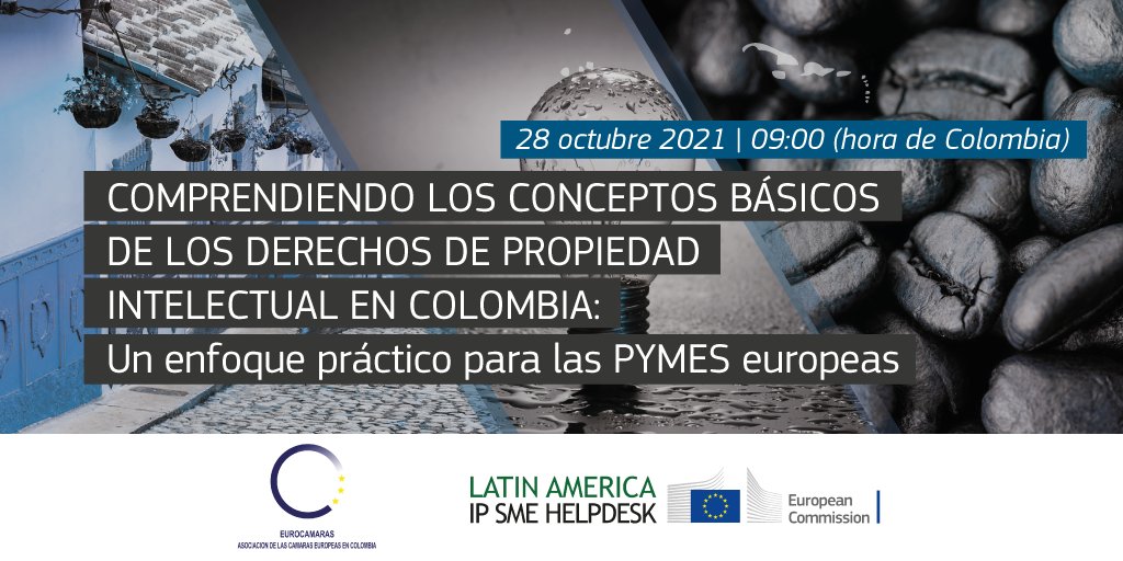 Eres una empresa interesada en el mercado colombiano? Organizamos un taller práctico con la Eurocamaras Colombia sobre protección de la propiedad intelectual en🇨🇴!
✅información actualizada + consejos prácticos + experiencia de una pyme
🗓️28/10⏲️16:00 CET➡️bit.ly/2ZcRwha