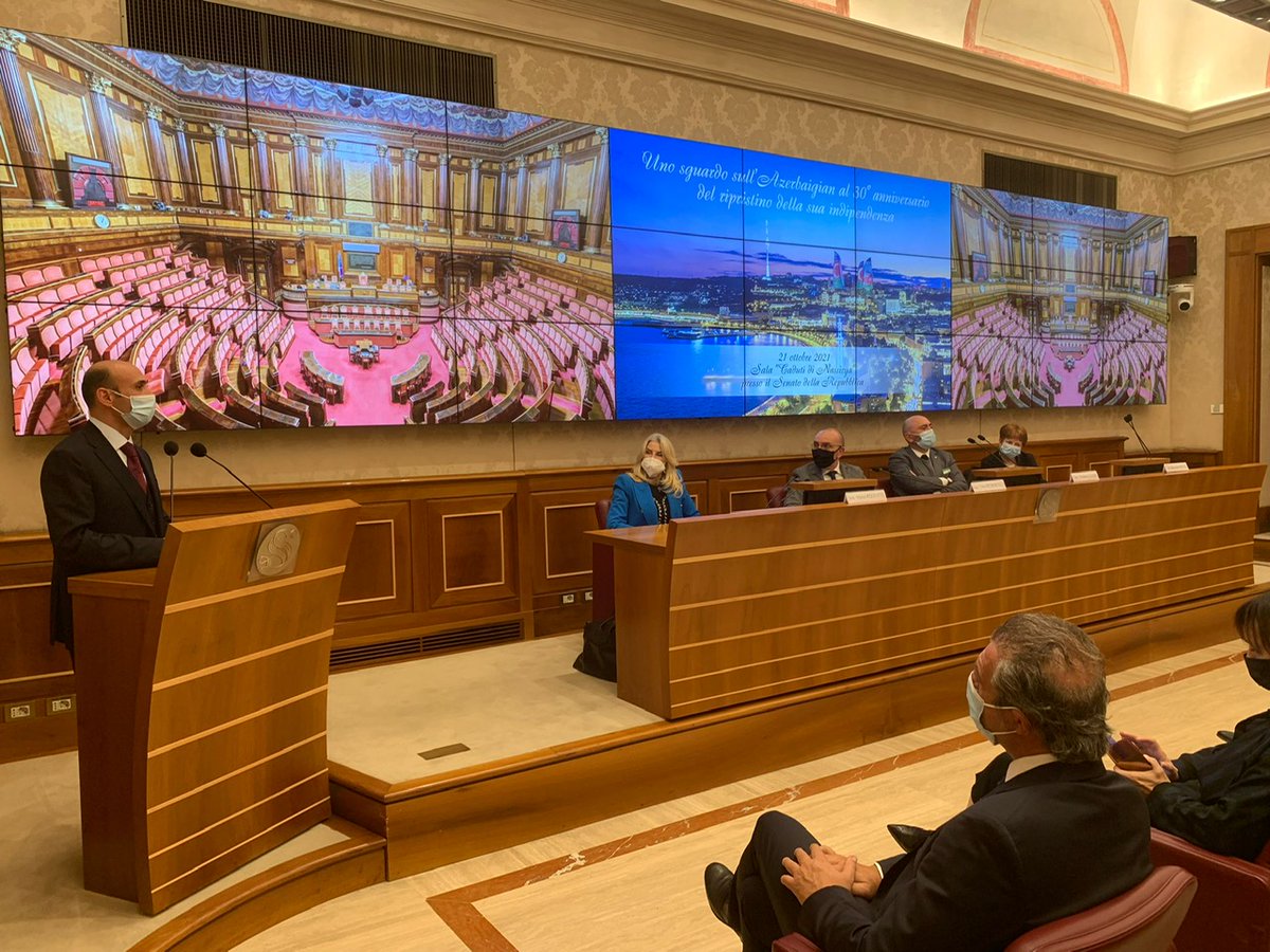 AzerbaigianNews's tweet photo. Al Senato italiano la conferenza: “La Repubblica dell’Azerbaigian a 30 anni dal ripristino dell’indipendenza” https://t.co/oVYbkK7ZYg #indipendenza #Azerbaigian #Senato #Roma @AmbasciataAZE       @SenatoStampa @sfnlcd @vitopetrocelli @BoldiRossana @Maria_Rizzotti @ItalyinBaku https://t.co/Ny1ubBE5sl