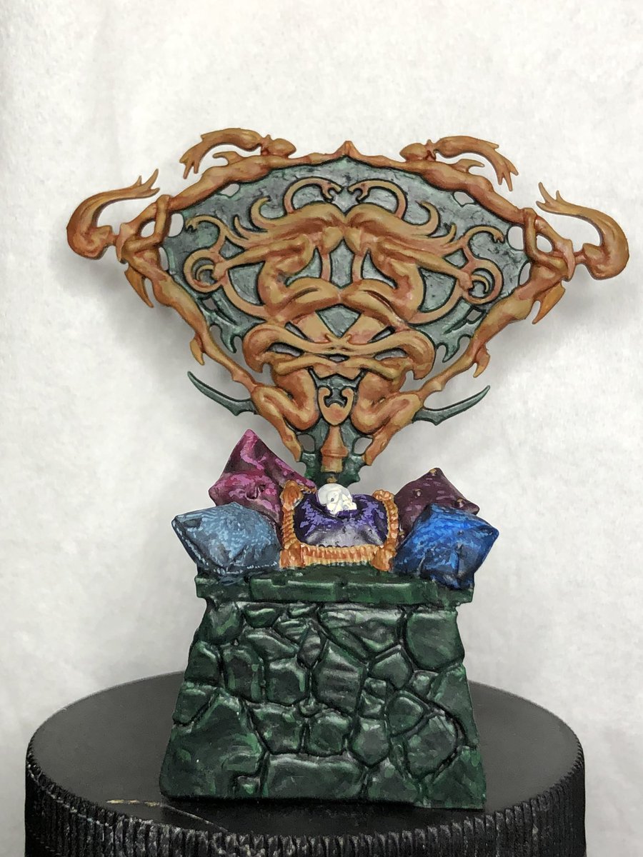 FancyKelvin's tweet photo. Started on the pillows, the stone and started some shading on the gold. 7 days to go
#aos #warhammercommunity #cursedcity #warhammerquest #vampire #gamesworkshop #ageofsigmar #wip #warhammerwip #hobbypainter #paintingwarhammer #miniaturepainting #soulblightgravelords #Neferata https://t.co/uWGIWKSBqv