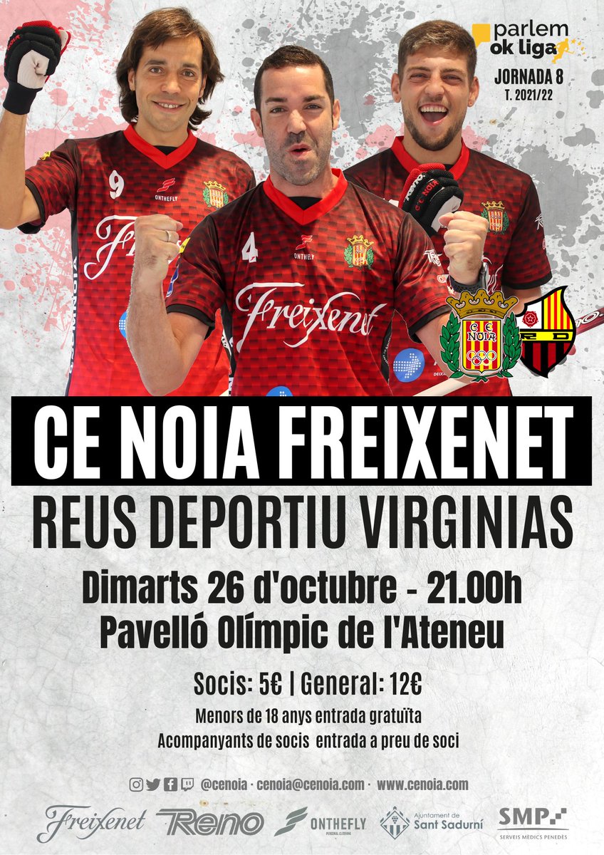 cenoia's tweet photo. | #ParlemOKLiga | 

💥Vols venir a veure el partidàs Noia Freixenet vs. Reus Deportiu Virginias DE FRANC?

👉 Segueix el nostre perfil
❤️ Fes "like" a aquesta publicació 
🔁 Fes RT del cartell

Sortegem 1 entrada entre tots els participants! Tens temps fins dilluns a les 23.59h! https://t.co/gcP8MXvGCe