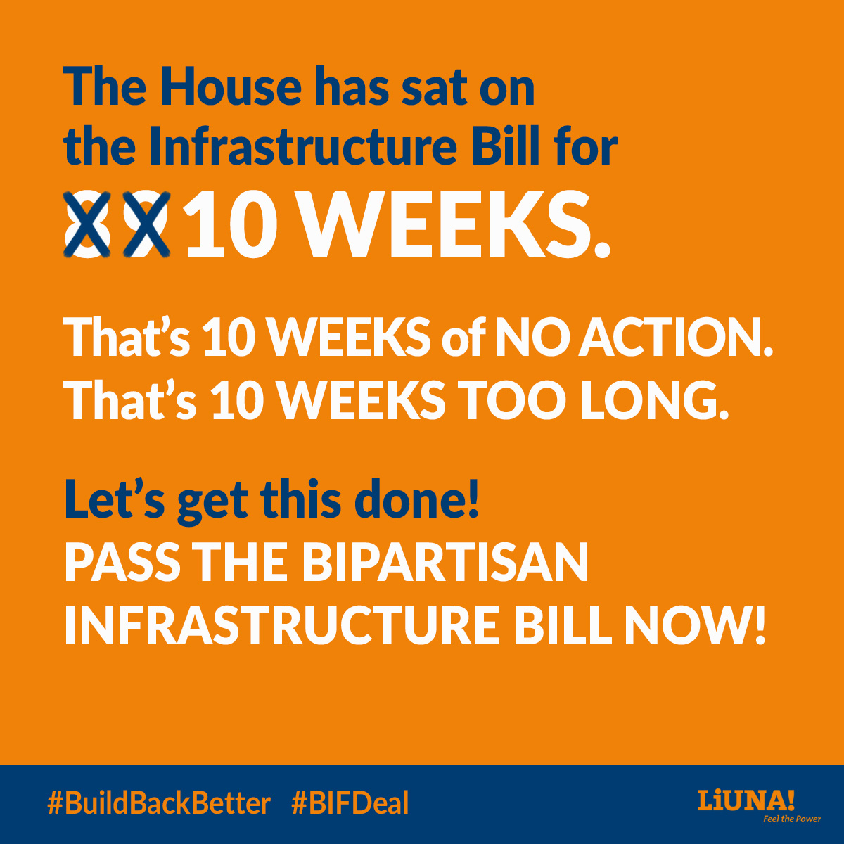 .<a href="/HouseDemocrats/">House Democrats</a> <a href="/USProgressives/">Progressive Caucus</a> <a href="/WhiteHouse/">The White House</a>     Our nation's #infrastructure cannot wait! #LIUNA members have been waiting for an #infrastructurebill like the #BIFDeal for over a DECADE. Get it done!  Pass the #BIFDeal and let's #BuildBackBetter #LIUNABuilds