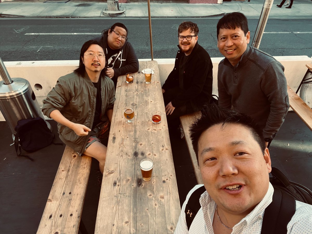 We’re glad to start seeing one another. Cheers to our Pasadena engineers at happy hour and some of the Barcelona office meeting Meg Nakamura for lunch.