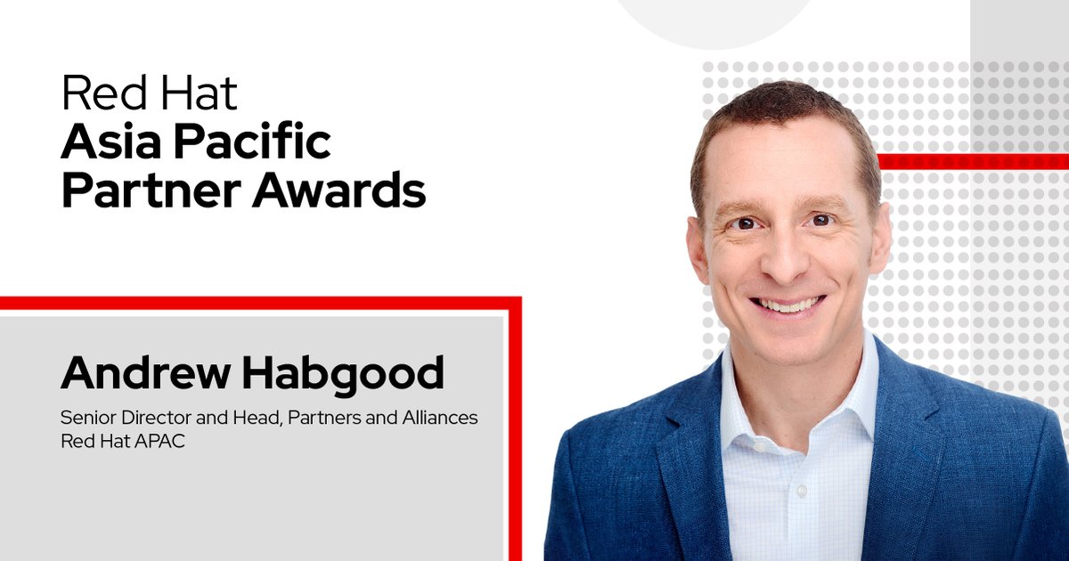 redhatindia's tweet photo. "I am always wowed by the #innovation and open collaboration our partners show." -- Andrew Habgood, Senior Director and Head, Partners & Alliance at #RedHatAPAC on this year's Red Hat #APACPartnerAwards winners. @TaasheeServices
#RedHatPartners #APACPartnerAwards https://t.co/dfQNqqSKNv