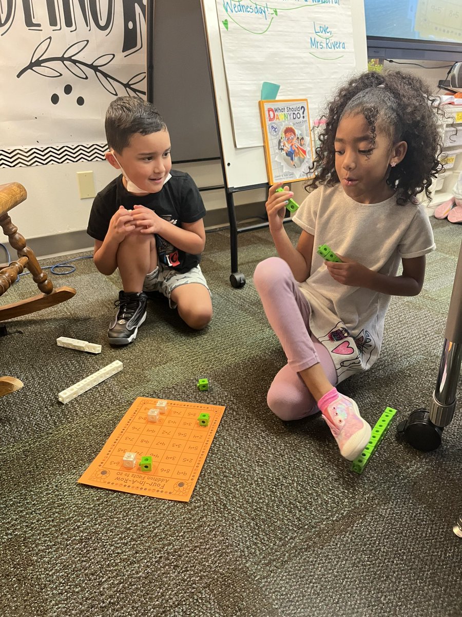First graders <a href="/BearCreekElem/">Bear Creek</a> are working together to learn strategies for solving word problems!  We’ve been working hard to use mental math to solve problems quickly!  Today the enjoyed a fun Halloween themed game called “Four in A Row!”  <a href="/bces1st/">Bear Creek 1st Grade</a> #gcisdmath