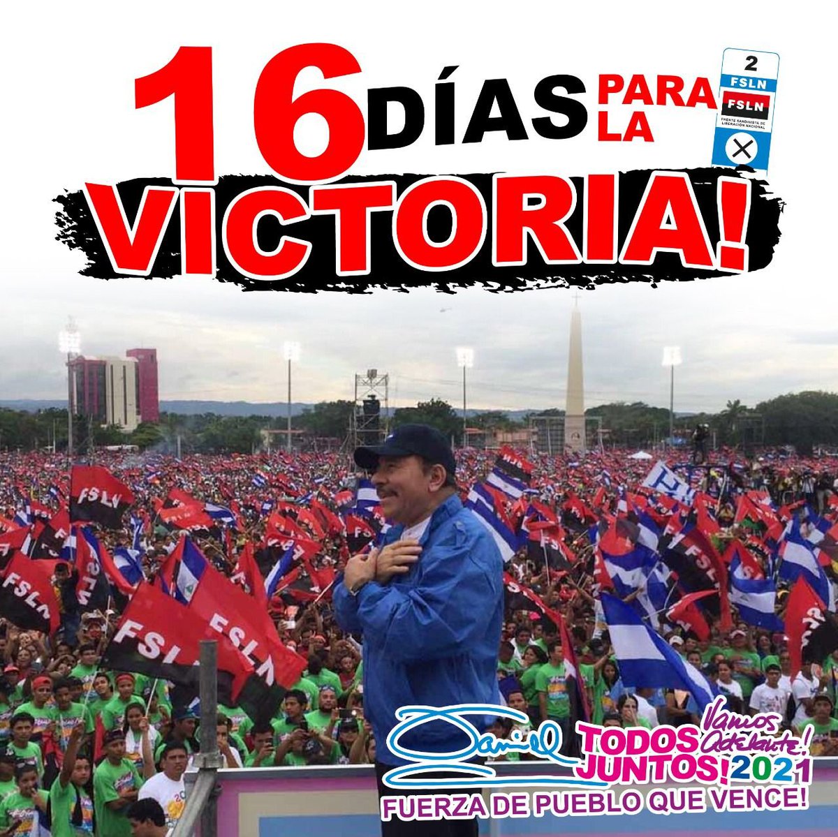 Gu2Perez's tweet photo. Le duela a quien le duela, pero habrá FRENTE SANDINISTA, HOY MAÑANA Y SIEMPRE!!!
Ya cerca de la victoria contundente de nuestro Cmndte. Daniel Ortega y cra. Rosario Murillo.
#Daniel2021 
#UnidosEnVictorias 
@TaniSandinista3 
@FloryCantoX 
@YaraGmez https://t.co/Jl0mqIKNmt