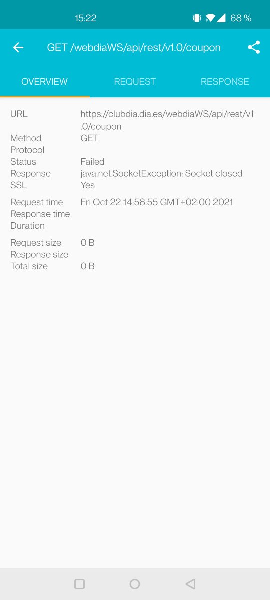 Proteus1989's tweet photo. Es normal que cuando se cierra la conexión socket inesperadamente me salga una notificación en el teléfono que me deje acceder al historico de todas las peticiones que hace la app? @DIA_Group https://t.co/UptFFIhpVg