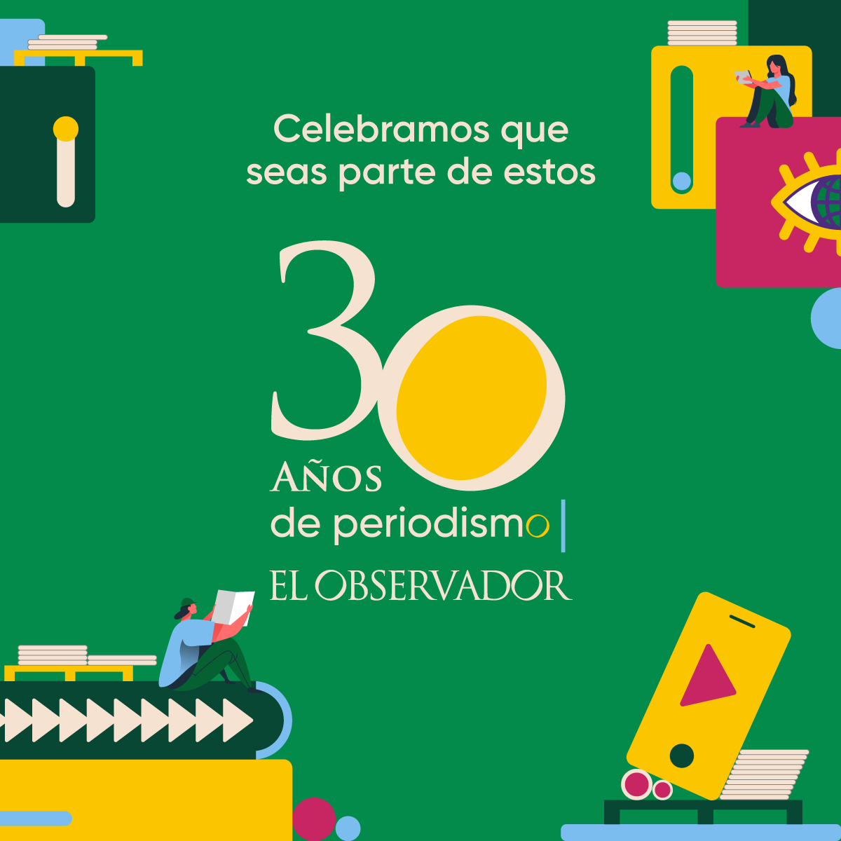 ObservadorUY's tweet photo. 🎂 Hoy @ObservadorUY cumple 30 años y este fin de semana te vamos a ofrecer una edición super especial en papel y web. #ElObservador30años

🗞 Han sido días de mucho trabajo, pero a su vez, de muchísimos recuerdos, con decenas de personas que pasaron por esta casa. (Sigue)👇 https://t.co/xmRqKdScme