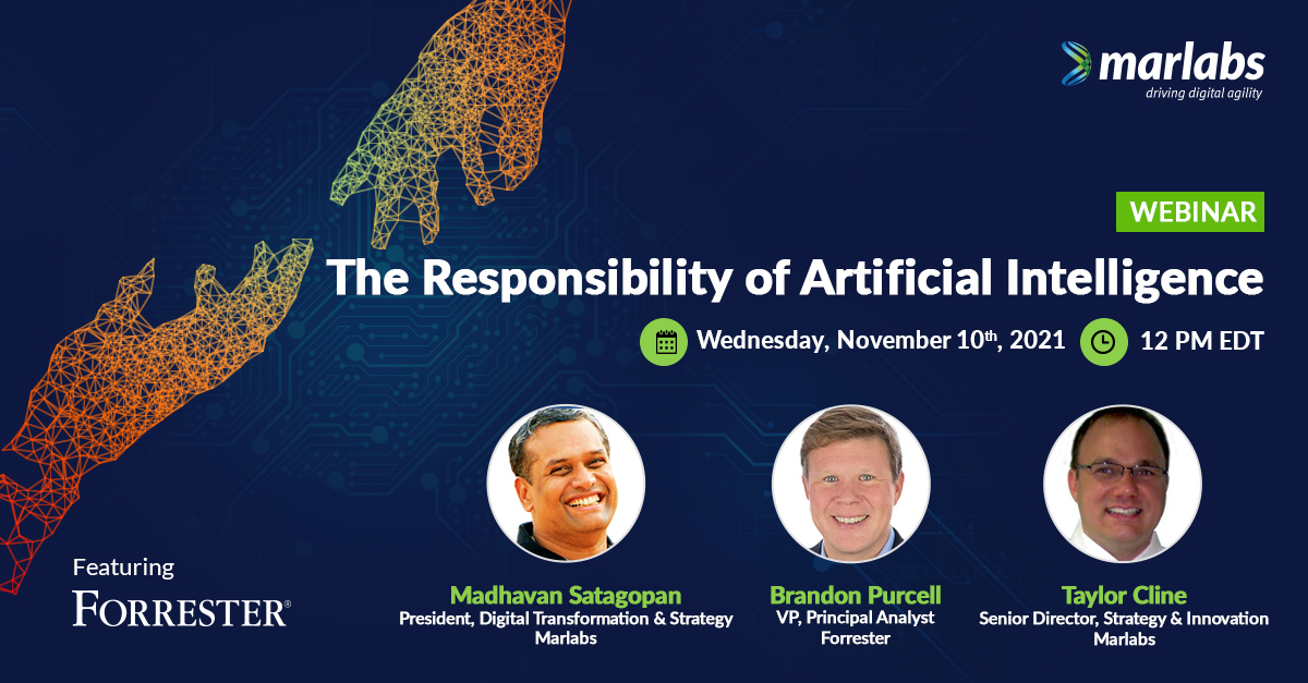 Marlabs's tweet photo. Join us with @forrester on this #webinar for a thought-provoking discussion around the Responsibility of #AI. https://t.co/Dp3RET5TPr
@MSatagopan | Brandon Purcell | Taylor Cline
#ethicalai #responsibleai #aiethics #aidriven #alternativeworkforce #artificialintelligence #marlabs https://t.co/U1DwwSzpSy