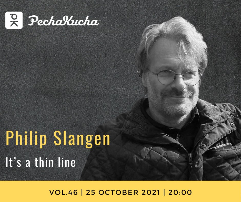 We imagine life in lines, with the border between one and the other. But what if the line has no inside? Philip Slangen will encourage us to rediscover our own path, using his one-line drawings as part of the #20x20 talk.
#motiondust #pechakucha #pechakuchamaastricht