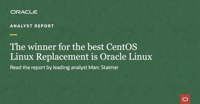 socramigor's tweet photo. Learn why @OracleLinux was chosen as the best CentOS #Linux replacement by leading analyst @ChiefDS. Read the report: https://t.co/PLPJ4RHS1i https://t.co/3OonGKYokT