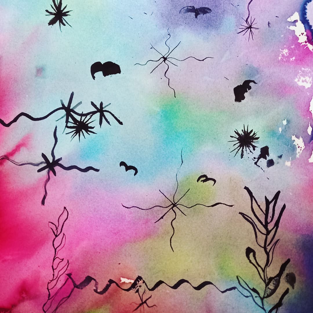 JaneCarlisleArt's tweet photo. Quill pen ink drawings on #bleedingtissuepaper backgrounds - what a lovely way to combine colour and line! #kidsartwork #kidsartclass #kidsartideas #quillpen #inkdrawing #artisteducator #northyorkshire #teachart #shareart https://t.co/xu6XJKZW22