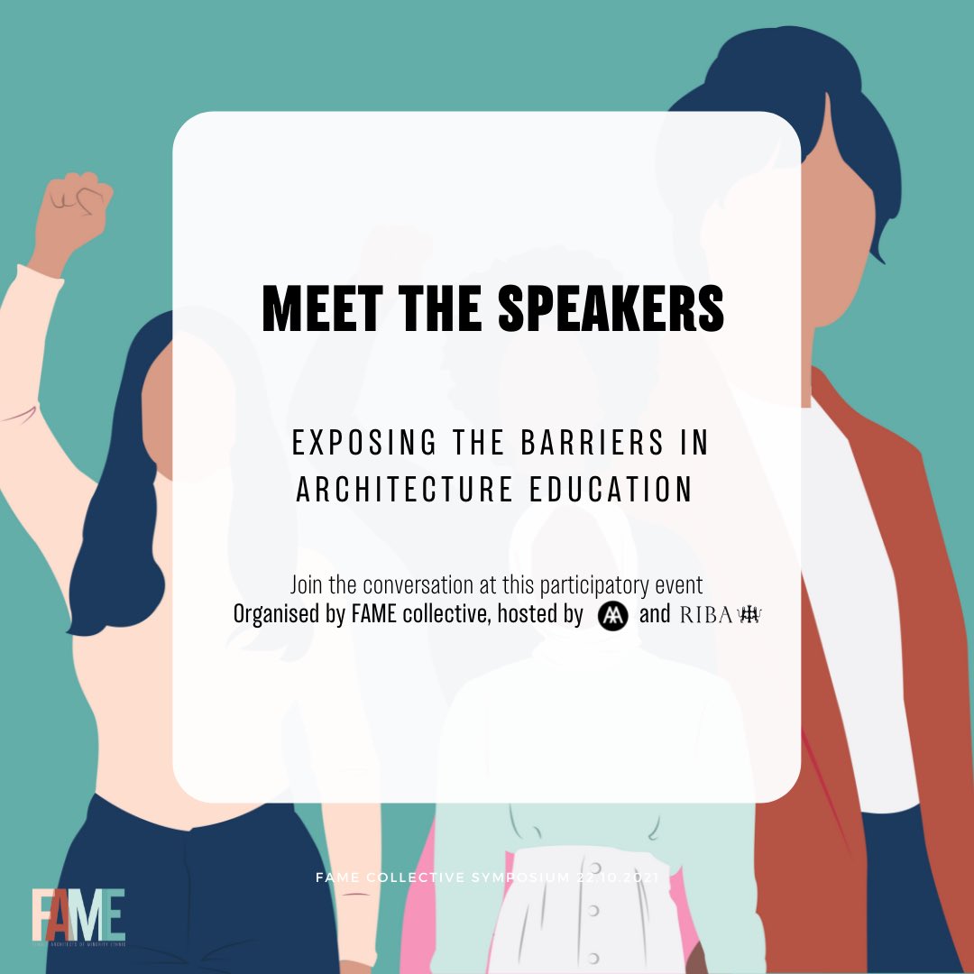 collective_fame's tweet photo. Join us today at our online symposium hosted by the @AASchool and @RIBA
Today, Friday 22nd of October 2021 6-8pm (BST)
Last chance to get your free tickets here: https://t.co/zbZ83favBw…
#famecollective #architecture #inclusiveducation #womenempowerment #ethnicminorities https://t.co/q1h0UFSgfA