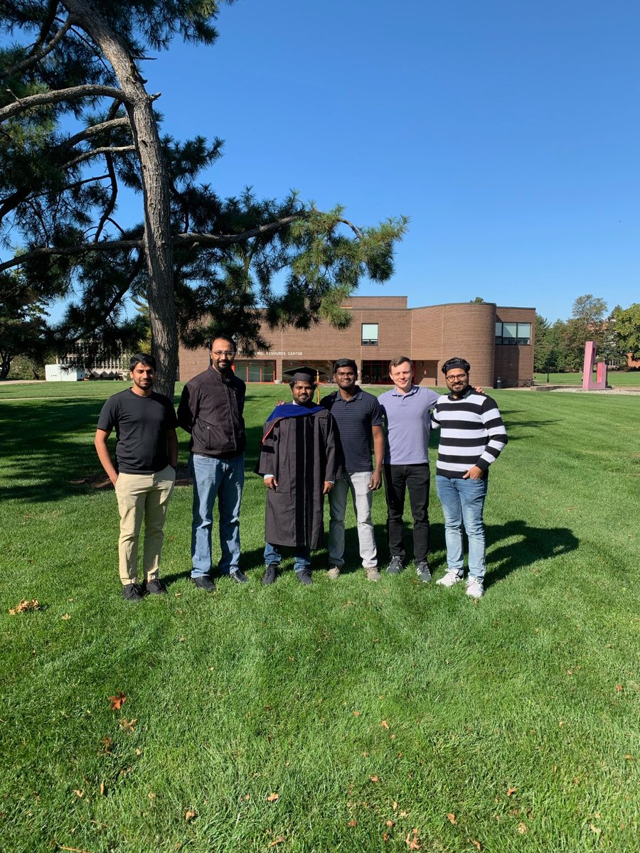 ChundawatLab's tweet photo. @sps_chundawat @ck_bandi @RutgersSOE @RutgersNB Some members of the Chundawat group outside the Rutgers Chemical Engineering department along with newly hooded Dr. Bandi! Nice day to be outside yesterday afternoon…😊 https://t.co/K0M4EUqkuT