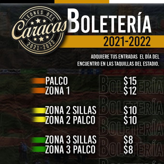 Fanático de los Leones del Caracas? Conoce los precios para ver los juegos  de la temporada 2021-2022