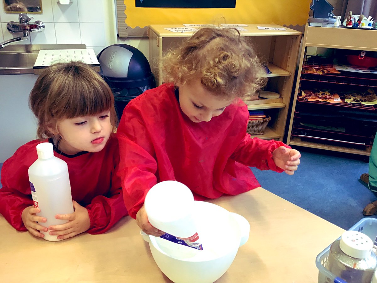 BSNJSV's tweet photo. Look what we made today! Slime is great for fine motor strength development and a fun sensory experience. Glue, bicarbonate of soda and contact lens solution. A super holiday project too! #JSVFS1 #JSVF1 https://t.co/q8KZKwWON6