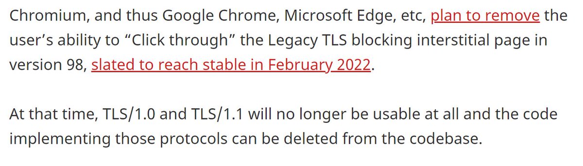 ericlaw's tweet photo. TLS/1.0 and TLS/1.1 are going to /dev/null for realz. https://t.co/l6TvZK0UPw