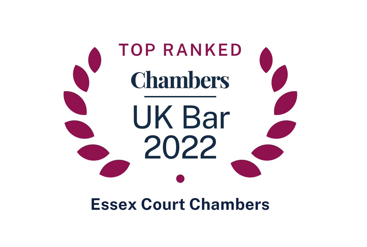 EssexCourtLaw's tweet photo. Chambers has been recognised as a "widely respected" "heavyweight set" in @ChambersGuides UK Bar 2022. 

Band 1 in #CommercialDisputeResolution #Fraud #InternationalArbitration &amp; #PublicInternationalLaw

https://t.co/tGL0ryzPfr

#chambersguides #chambersandpartners #chambersukbar https://t.co/nWJ5BIztfm