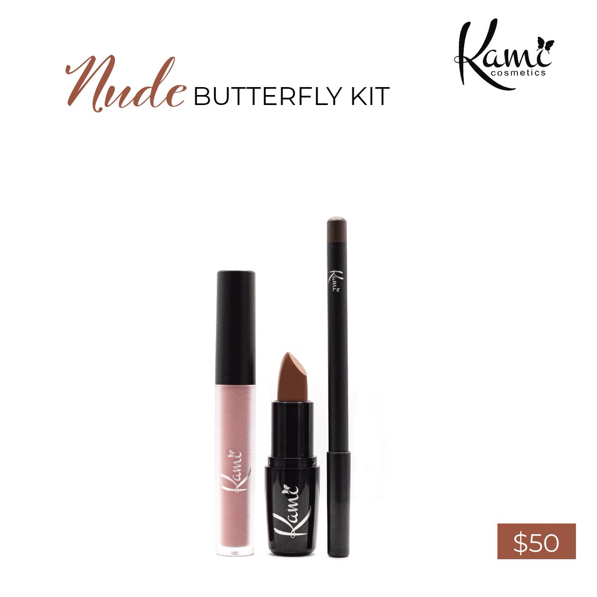 Kami_Cosmetics's tweet photo. Shop the essential Nude Butterfly Kit. 🛍 visit https://t.co/UoX8nGhFPM
#kamicosmetics #BlackOwnedBusiness #NationalLipstickDay #makeup https://t.co/ozQru1rNdu