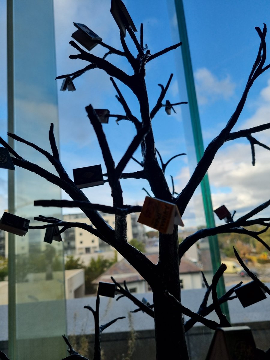 DLR_Libraries's tweet photo. Come hither and visit the book tree in #dlrlexiconlibrary. 

Our very talented colleague Séan has created this spooky but intriguing book tree to house part of the Lilliputian library he also created. 

Have you spotted it yet? Check and see when we reopen after the #bankholiday https://t.co/hUKZfMBXvD